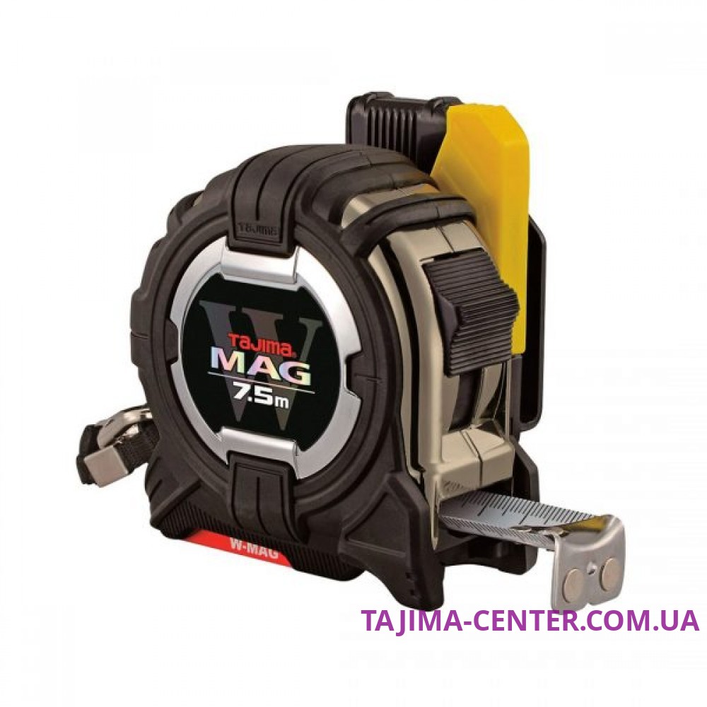 Рулетка будівельна TAJIMA W-MAG ударостійка, два магніти , SFG3GLWM2570EB-EUR, 7м×25мм