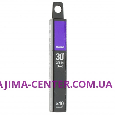 Леза сегментні Premium 9мм TAJIMA Acute Angle Razar Black Blades CB39RB кут нахилу 30°, 10 шт.