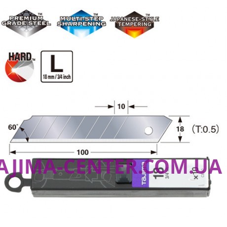Сегментні леза Premium 18мм TAJIMA DORA  Endura Blades CB50, 10 шт.