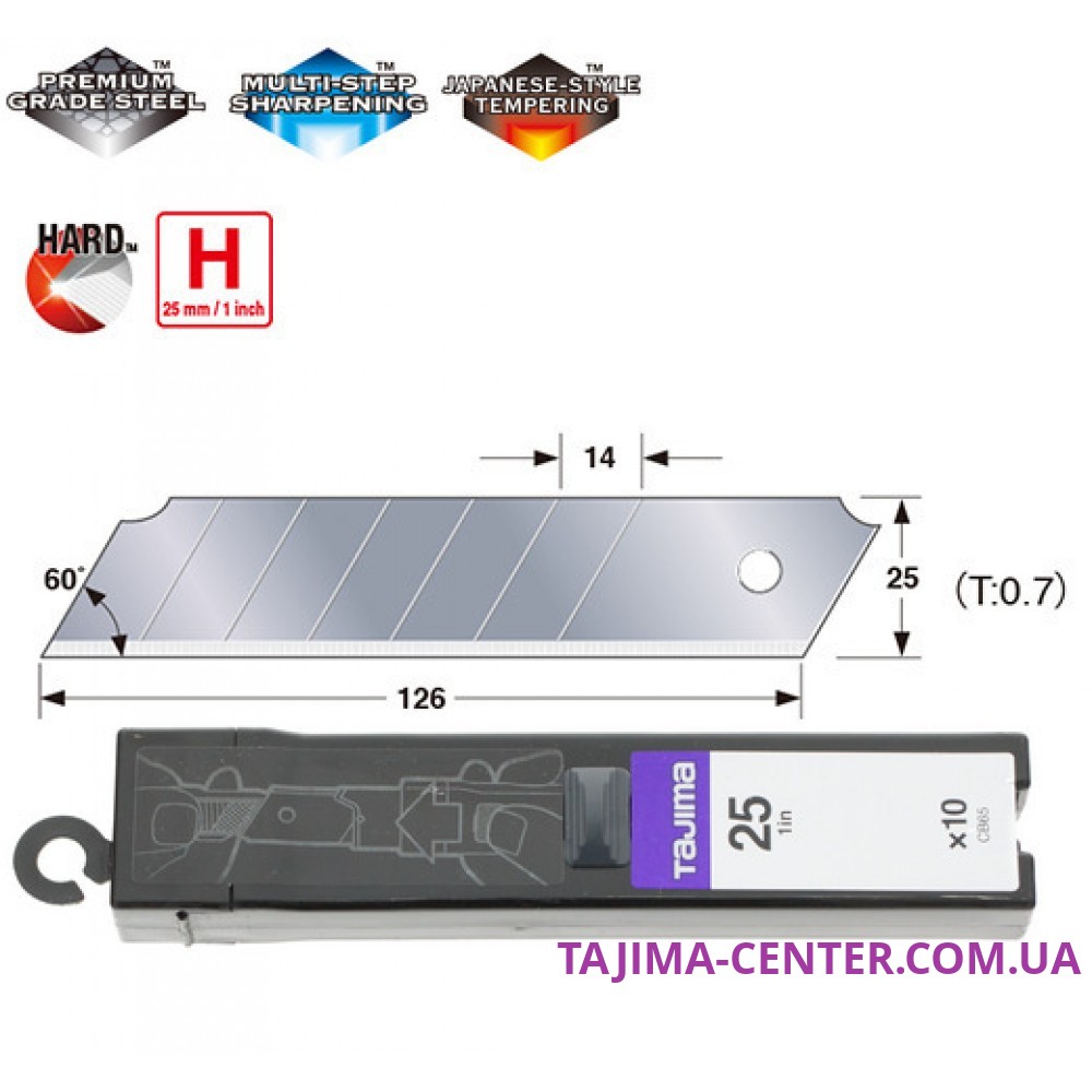 Сегментні леза Premium 25 мм  TAJIMA DORA  Endura Blades CB65, 10шт