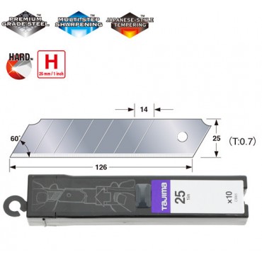 Сегментні леза Premium 25 мм  TAJIMA DORA  Endura Blades CB65, 10шт