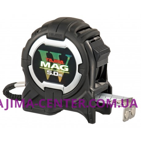 Рулетка будівельна ударостійка, два магніти TAJIMA W-MAG, G3GLWM25-50EB-EUR - 5м×25мм