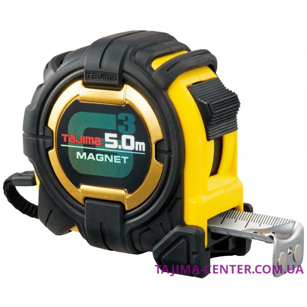 Рулетка будівельна ударостійка, екстра стрічка, TAJIMA G3 LOCK 27, G3GLM27-50EB-EUR - 5м×27мм