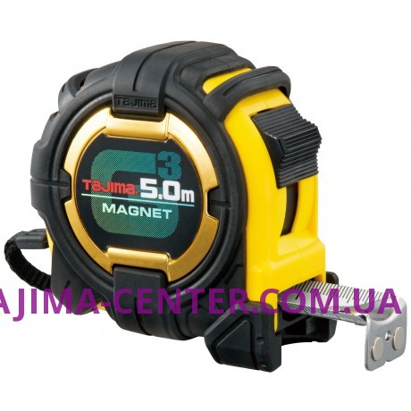 Рулетка будівельна ударостійка, екстра стрічка, TAJIMA G3 LOCK 27, G3GLM27-50EB-EUR - 5м×27мм