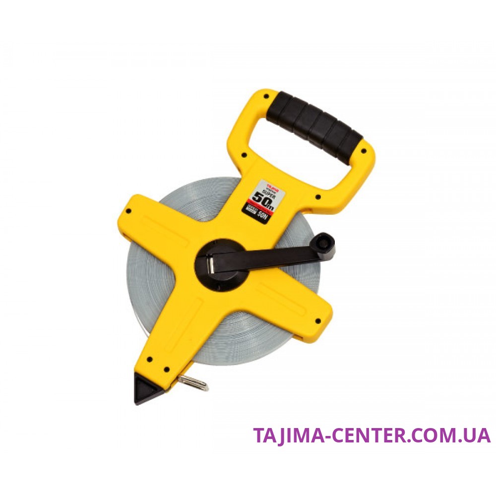 Рулетка інженерна TAJIMA ENGINEER SUPER нейлонова стрічка з покриттям, відкритий корпус, 50м, HSP50MW