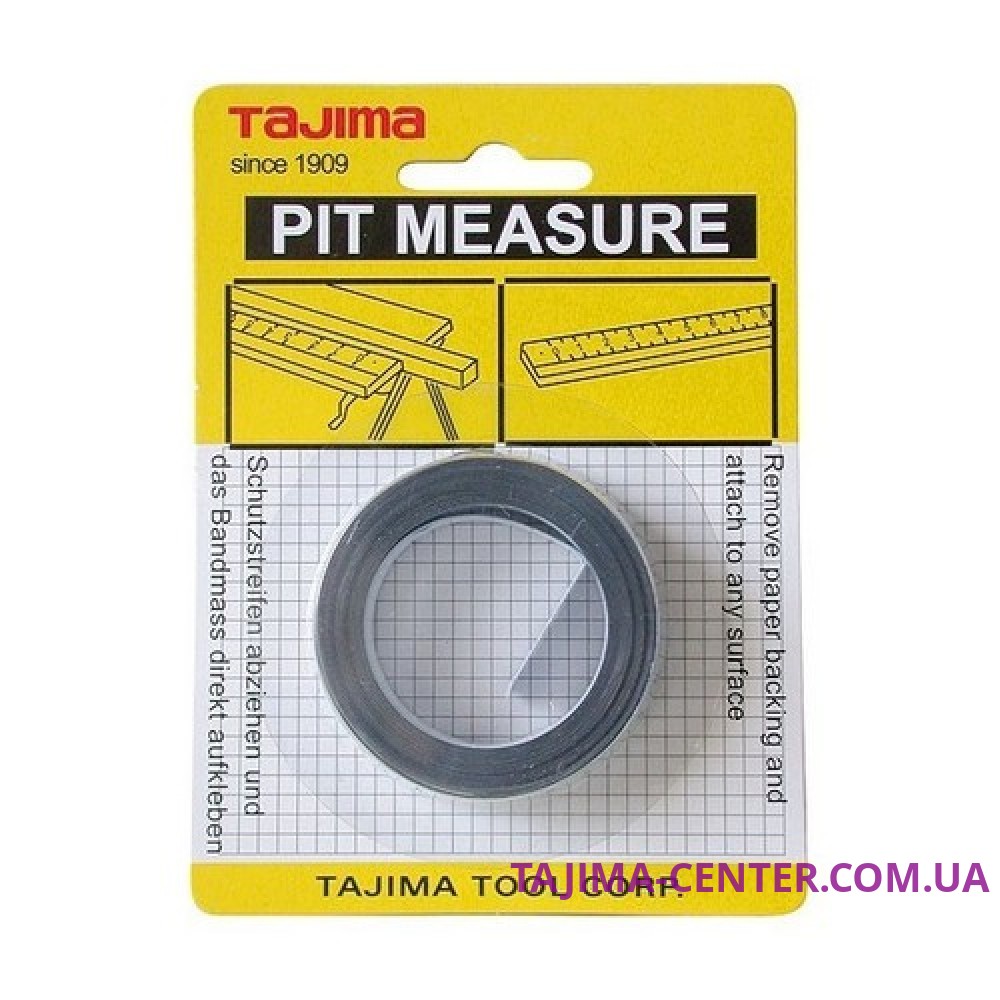 Клейка мірна сталева стрічка TAJIMA, PIT-30FRC-EUR, 3м×16мм, розмітка починається з правого боку