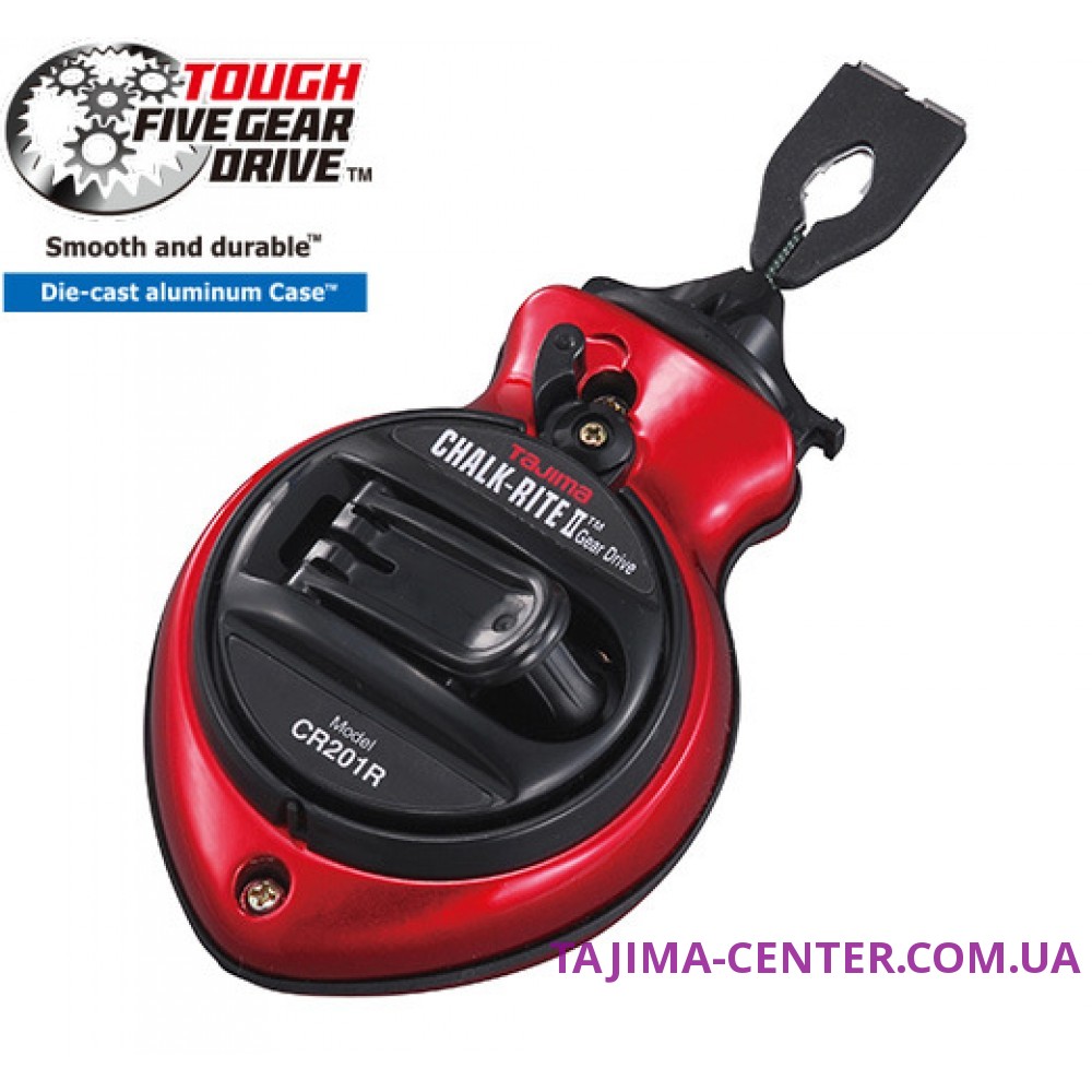 Шнур для розмітки 30м TAJIMA, CHALK-RITE II GEAR DRIVE, CR201RD